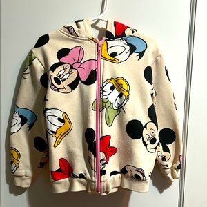 H&M Disney Characters Cream and Pink Sweatshirt with Minnie Mouse Ears Hood